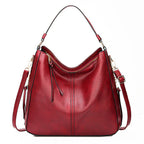 Bolsa de Couro Feminina Labella Grande G10P8 - Bolsa de Couro Feminina Labella Grande Casa Tech Loja Vermelho 