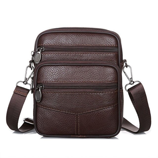 Bolsa de Couro Masculina MBM12 - Bolsa de Couro Masculina Casa Tech Marrom 