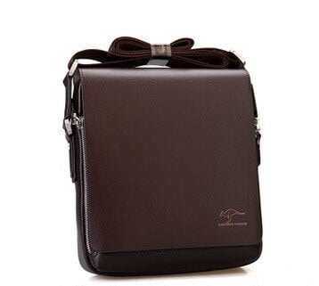 Bolsa de Couro Vintage Kangaroo BOL18 - Bolsa de Couro Vintage Kangaroo Casa Tech Loja Marrom 