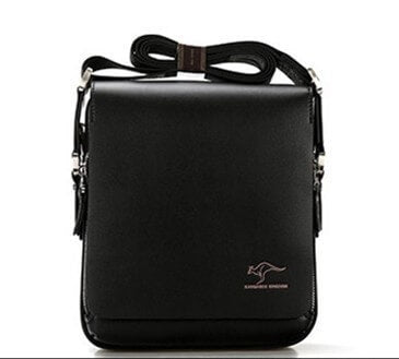 Bolsa de Couro Vintage Kangaroo BOL18 - Bolsa de Couro Vintage Kangaroo Casa Tech Loja Preto 