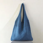 Bolsa de Crochê Feminina Casual BOL16 - Bolsa de Crochê Feminina Casual Casa Tech Loja Azul 
