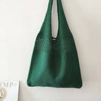 Bolsa de Crochê Feminina Casual BOL16 - Bolsa de Crochê Feminina Casual Casa Tech Loja Verde Escuro 