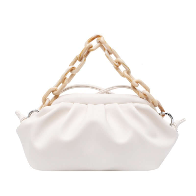 Bolsa Feminina Corrente Pequena Luxo BOL21 - Bolsa Feminina Corrente Pequena Luxo Casa Tech Loja Branco 