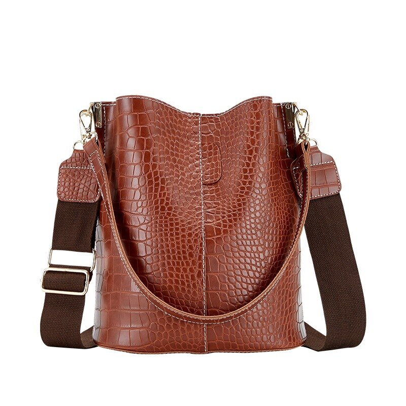 Bolsa Feminina de Couro Crocodilo G10P8 - Bolsa Feminina de Couro Crocodilo Casa Tech Loja Caramelo 