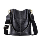Bolsa Feminina de Couro Crocodilo G10P8 - Bolsa Feminina de Couro Crocodilo Casa Tech Loja Preto 
