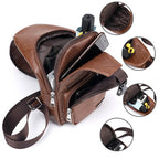Bolsa Masculina Transversal de Couro BOL15 - Bolsa Masculina Transversal de Couro Casa Tech Loja 
