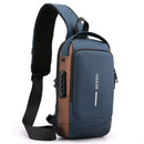 Bolsa Transversal Antifurto com Carregamento USB 0 Casa Tech Blue 5002 