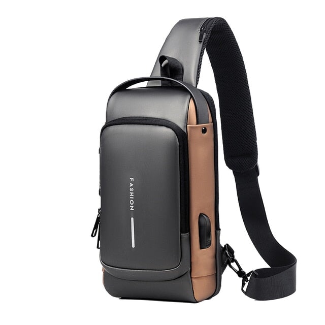 Bolsa Transversal Antifurto com Carregamento USB 0 Casa Tech Gray 