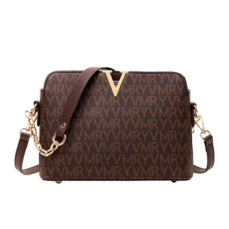 Bolsa Valentina Luxo Couro Premium BCF33 -Bolsa Valentina Luxo Couro Premium Casa Tech Café 