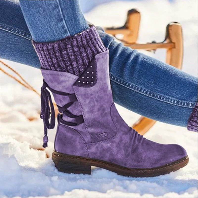 Bota Inverno Feminina Country com Salto G8P19 Casa Tech Loja Lilás 35 