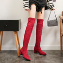 Bota Over The Knee Camurça Cano Longo Feminina Inverno 2022 G8P4 Casa Tech Loja Vermelho 37 