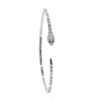 Bracelete Serpente Ouro Branco e Zircônia GR1P5 - Bracelete Serpente Ouro Branco e Zircônia Casa Tech Loja 
