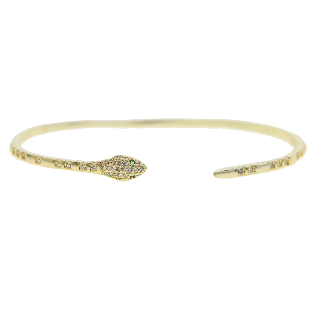 Bracelete Serpente Ouro Branco e Zircônia GR1P5 - Bracelete Serpente Ouro Branco e Zircônia Casa Tech Loja Ouro 