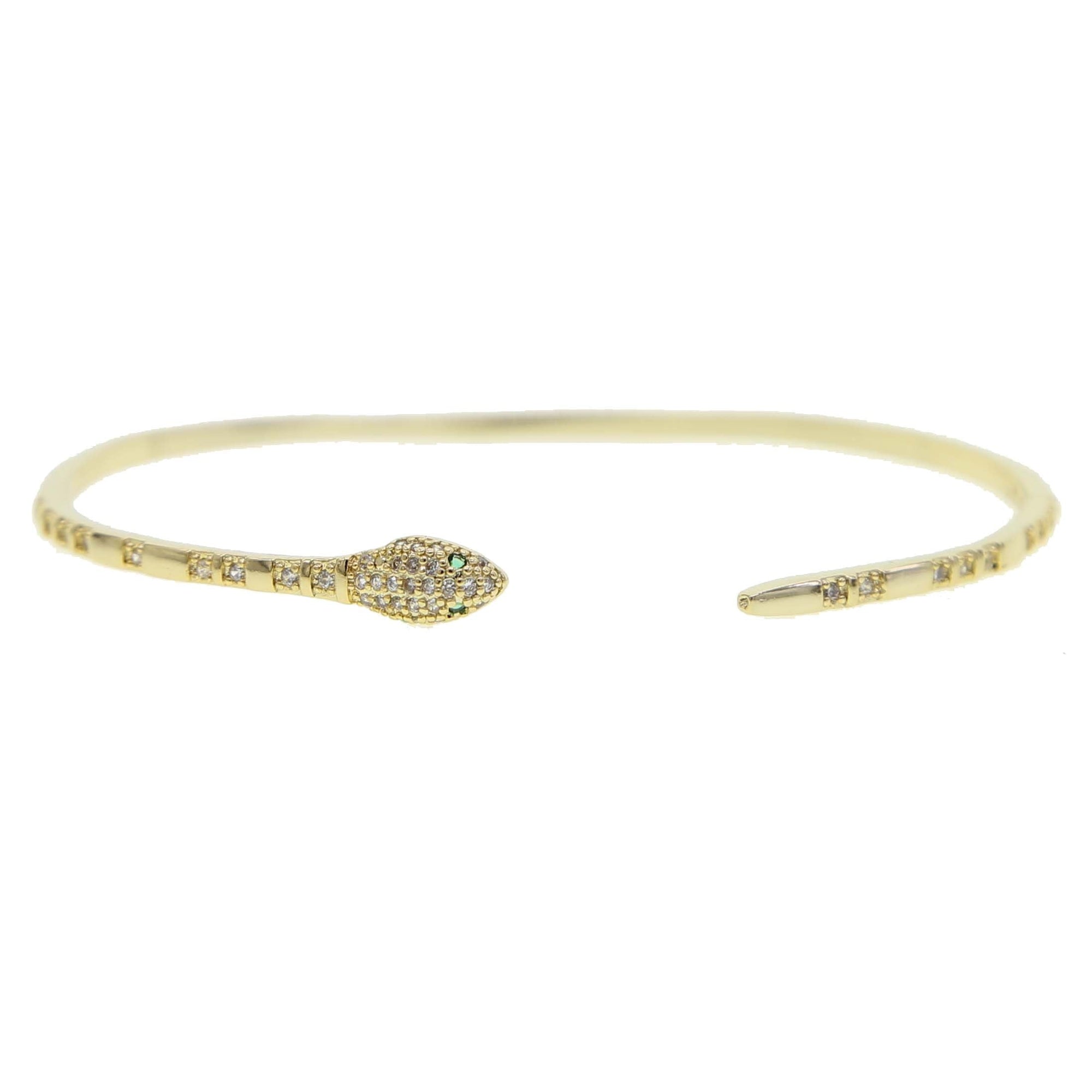 Bracelete Serpente Ouro Branco e Zircônia GR1P5 - Bracelete Serpente Ouro Branco e Zircônia Casa Tech Loja Ouro 