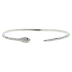 Bracelete Serpente Ouro Branco e Zircônia GR1P5 - Bracelete Serpente Ouro Branco e Zircônia Casa Tech Loja Prata 