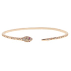 Bracelete Serpente Ouro Branco e Zircônia GR1P5 - Bracelete Serpente Ouro Branco e Zircônia Casa Tech Loja Rosé 