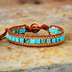 Bracelete zen Azul Marinho e Turquesa RPF10 - Bracelete zen Azul Marinho e Turquesa Casa Tech 