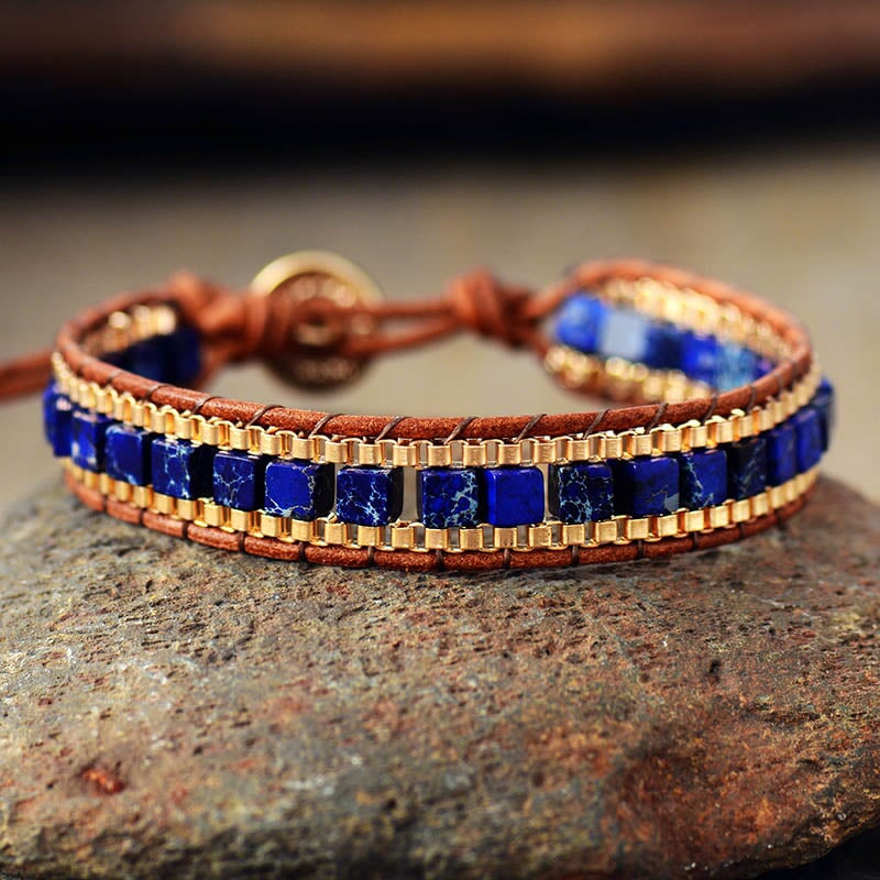 Bracelete zen Azul Marinho e Turquesa RPF10 - Bracelete zen Azul Marinho e Turquesa Casa Tech Masculino Azul Marinho 