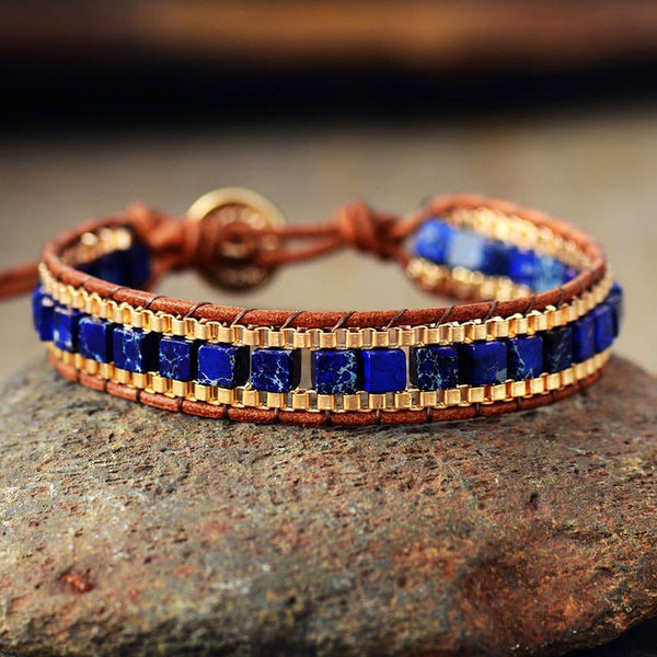 Bracelete zen Azul Marinho e Turquesa RPF10 - Bracelete zen Azul Marinho e Turquesa Casa Tech Masculino Azul Marinho 