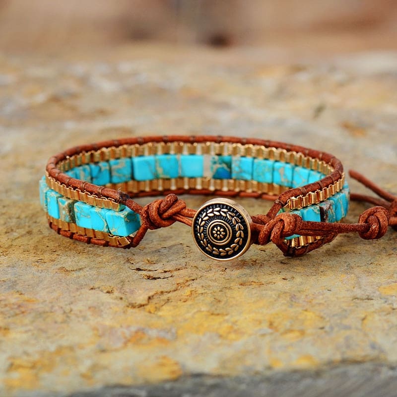 Bracelete zen Azul Marinho e Turquesa RPF10 - Bracelete zen Azul Marinho e Turquesa Casa Tech Masculino Turquesa 
