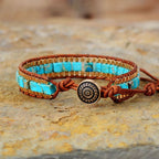 Bracelete zen Azul Marinho e Turquesa RPF10 - Bracelete zen Azul Marinho e Turquesa Casa Tech Masculino Turquesa 