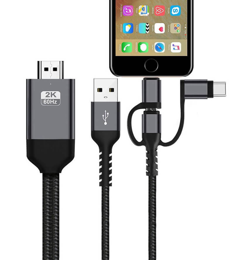 Cabo HDMI para Celular - TVcast ELE9 - Cabo HDMI para Celular - TVcast Casa Tech Loja 