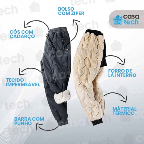 Calça Fit de Lã Unissex CBM10 - Calça Fit de Lã de Carneiro Premium | Unissex Casa Tech 