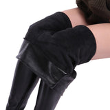 Calça Legging de Couro Frio Inverno