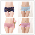 Calcinha Modeladora de Renda - Kit 4 Unidades LIF10 - Calcinha Modeladora de Renda - Kit 4 Unidades Casa Tech Azul Escuro / Azul Claro / Rosa Escuro / Rosa Claro P 