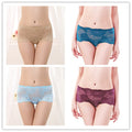 Calcinha Modeladora de Renda - Kit 4 Unidades LIF10 - Calcinha Modeladora de Renda - Kit 4 Unidades Casa Tech Bege / Azul / Azul Claro / Vinho P 