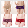 Calcinha Modeladora de Renda - Kit 4 Unidades LIF10 - Calcinha Modeladora de Renda - Kit 4 Unidades Casa Tech Bege / Roxo / Vinho / Vermelho P 