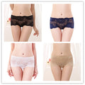 Calcinha Modeladora de Renda - Kit 4 Unidades LIF10 - Calcinha Modeladora de Renda - Kit 4 Unidades Casa Tech Preto / Azul Escuro / Branco / Bege P 