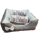 Cama de Pet Personalizada com Travesseiro e Ziper para Lavagem PET4 - Cama de Pet Personalizada com Travesseiro e Ziper para Lavagem Casa Tech Loja Cinza e Branco 