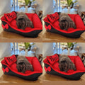 Cama de Pet Personalizada com Travesseiro e Ziper para Lavagem PET4 - Cama de Pet Personalizada com Travesseiro e Ziper para Lavagem Casa Tech Loja Preto e Vermelho 