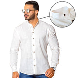 Camisa de Linho Social Masculina Gola Padre