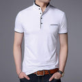 Camisa Masculina Gola Polo Minimalista CAM05 - Camisa Masculina Gola Polo Minimalista Casa Tech Branco P 