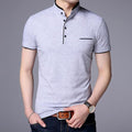 Camisa Masculina Gola Polo Minimalista CAM05 - Camisa Masculina Gola Polo Minimalista Casa Tech Cinza P 