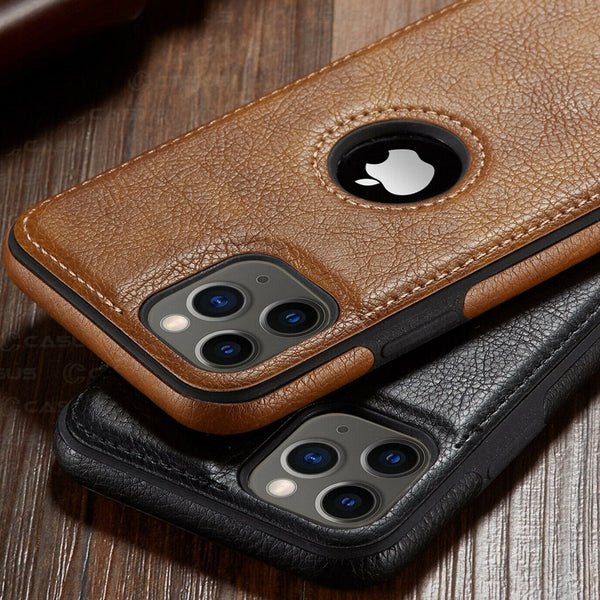 Capinha de Couro para iPhone (11, 11 Pro, 11 Pro Max, 12, 12 Pro, 12 Pro Max, 12 Mini, X, XR, XR Max, Xs, Xs Max) G1P12 - Capinha de Couro para iPhone Casa Tech Loja 