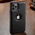 Capinha de Couro para iPhone (11, 11 Pro, 11 Pro Max, 12, 12 Pro, 12 Pro Max, 12 Mini, X, XR, XR Max, Xs, Xs Max) G1P12 - Capinha de Couro para iPhone Casa Tech Loja iPhone XS MAX Preto 