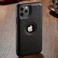 Capinha de Couro para iPhone (11, 11 Pro, 11 Pro Max, 12, 12 Pro, 12 Pro Max, 12 Mini, X, XR, XR Max, Xs, Xs Max) G1P12 - Capinha de Couro para iPhone Casa Tech Loja iPhone XS MAX Preto 