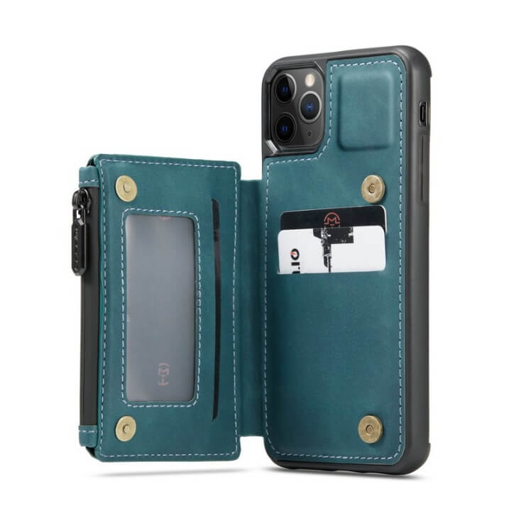 Capinha de Iphone com Carteira ACE6 - Capinha de Iphone com Carteira Casa Tech Loja Azul iphone 11 