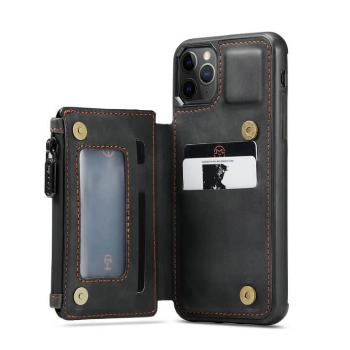 Capinha de Iphone com Carteira ACE6 - Capinha de Iphone com Carteira Casa Tech Loja Preto iphone 11 