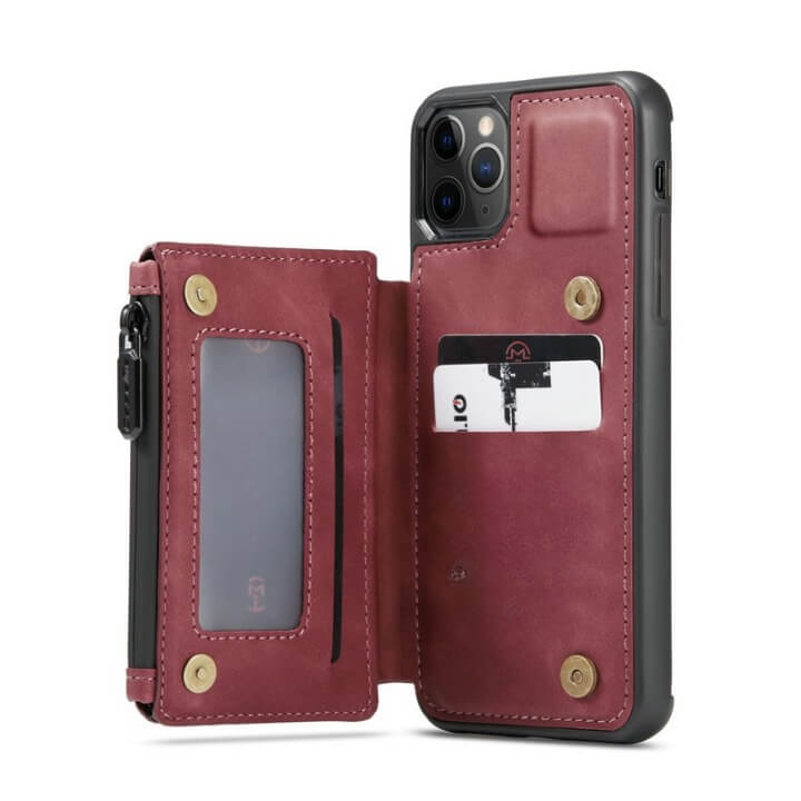 Capinha de Iphone com Carteira ACE6 - Capinha de Iphone com Carteira Casa Tech Loja Vermelho iphone 11 