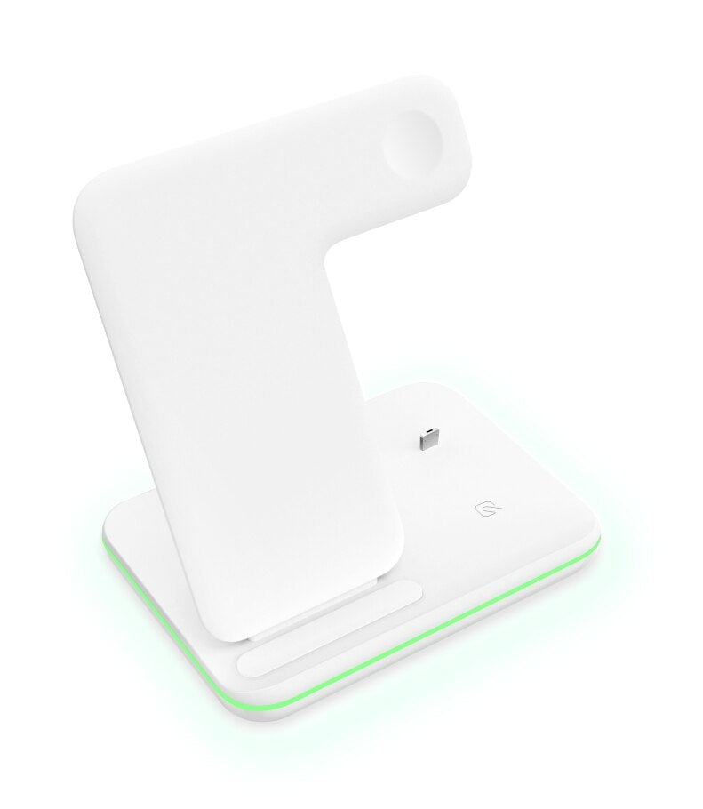 Carregador 3 em 1 Ultra-Rápido (Sem Fio) G5P7 - Carregador Sem Fio Casa Tech Loja Branco 