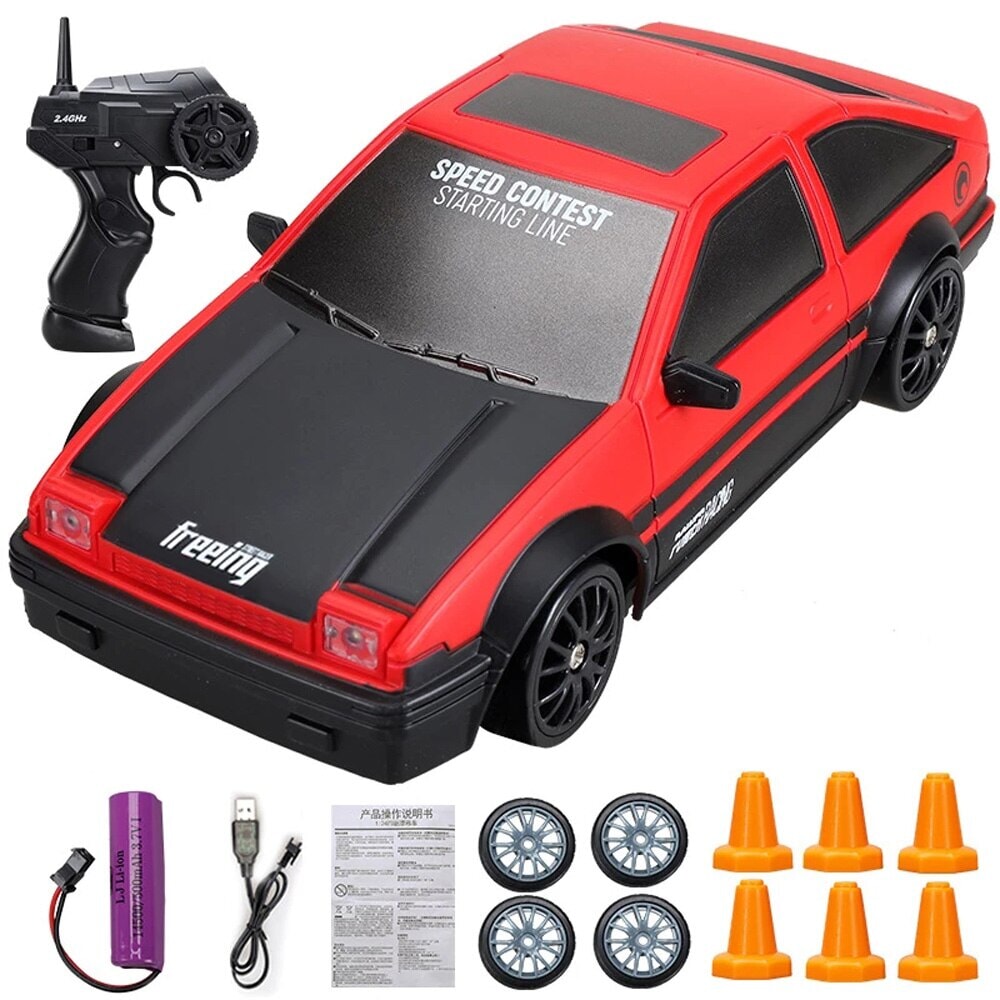 Carrinho de Controle Remoto de Drift Recarregável + Obstáculos BRI25 - Carrinho de Controle Remoto de Drift Recarregável + Obstáculos Casa Tech 