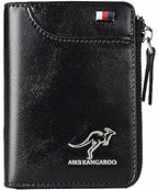 Carteira de Couro Bloqueio RFID Anti-Furto Kangaroo G5P9 - Carteira de Couro Bloqueio RFID Anti-Furto Kangaroo Casa Tech Loja Preto 