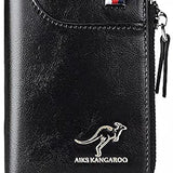 Carteira de Couro Bloqueio RFID Anti-Furto Kangaroo