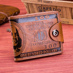 Carteira Masculina de Couro 100 Dólares 0 Casa Tech Loja Marrom 
