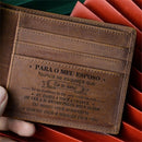 Carteira Masculina de Couro Legítimo - Mensagem de Amor Gravada! PR - Carteira 41 Casa Tech Loja Café Para meu Esposo 
