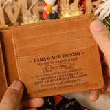 Carteira Masculina de Couro com Mensagem de Amor
